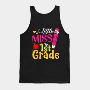 Little Miss 1st Grade Cute Back To School Hello First Grade Tank Top